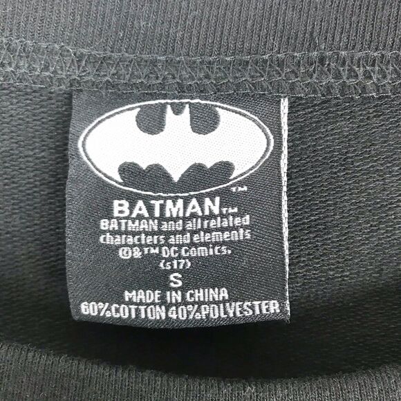 DC Comics Batman Sweatshirt Sequin Pullover Black Gold Small Unisex L/S Top Thin - Picture 4 of 9